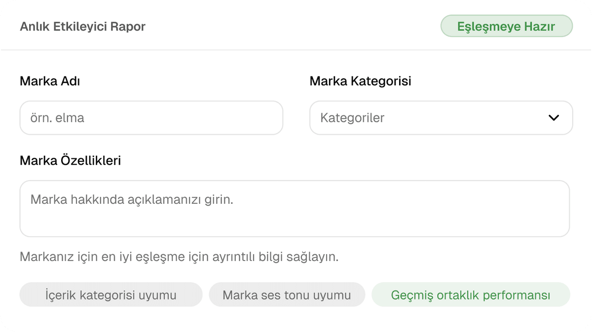Anında Influencer Raporu